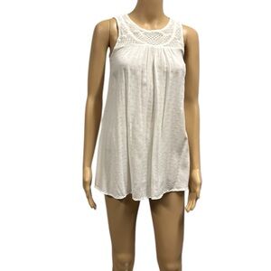 Liz Lange Maternity White Sleeveless Crochet Lace Top Tank Blouse Womens XS